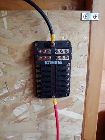 Fuse box with supply connected